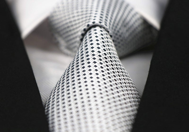 Secdtie Mens Silver Grey Silk Ties Grenadine Texture Formal Thanksgiving Dress Neckties - Image 4
